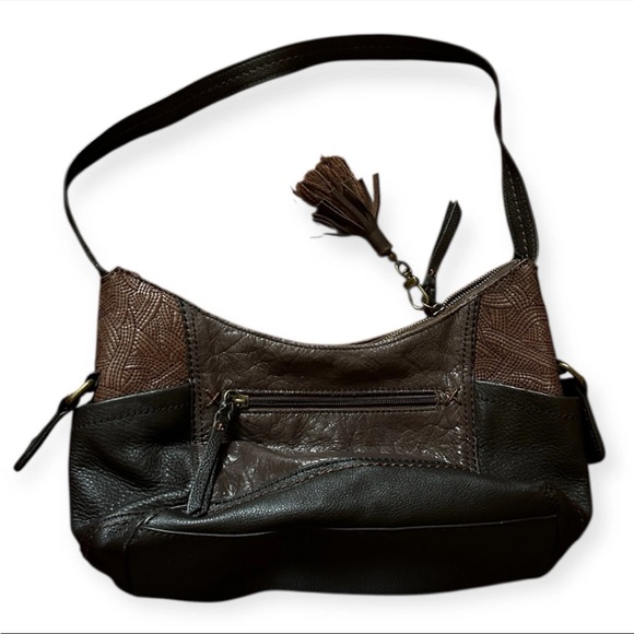 The Sak Espresso Brown Pebble Leather Patchwork Purse - Picture 4 of 8